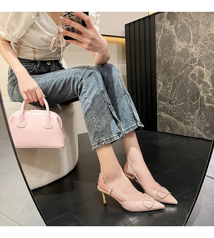 KalonBd pointed Kanglida V-brand heels-Nude color(Pre-book)