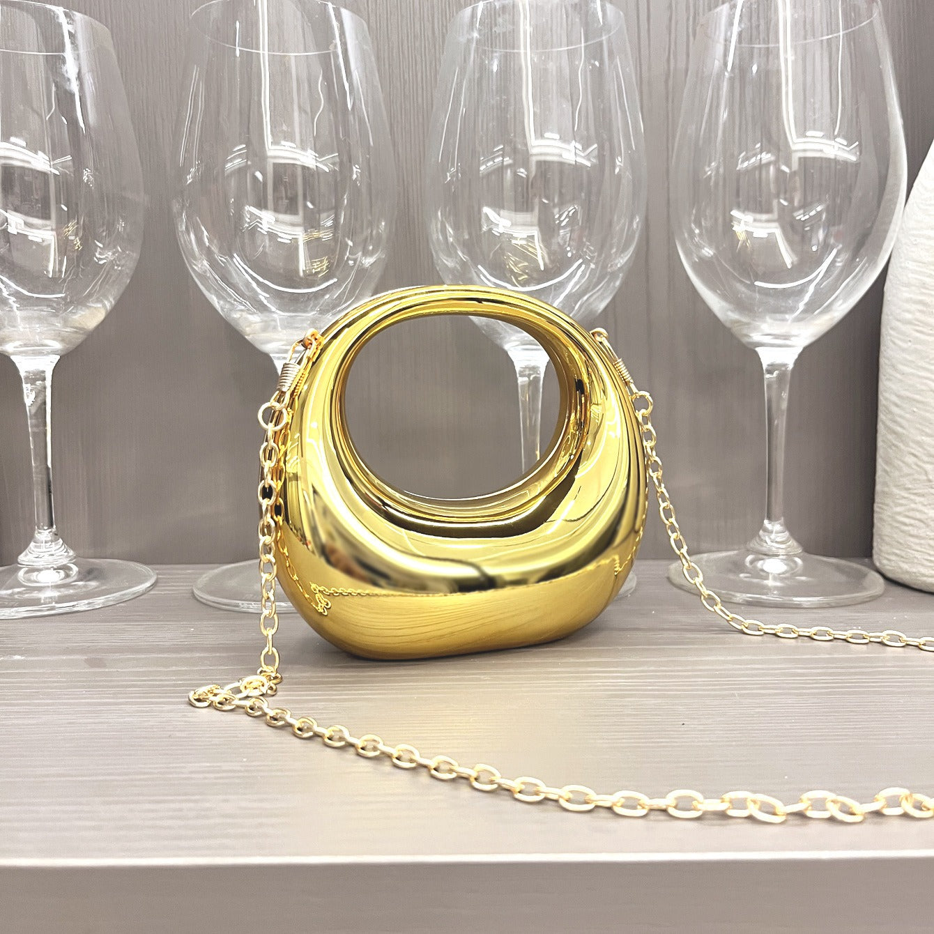Kalonbd minimalist acrylic moon bag- Gold - KALONBD.COM