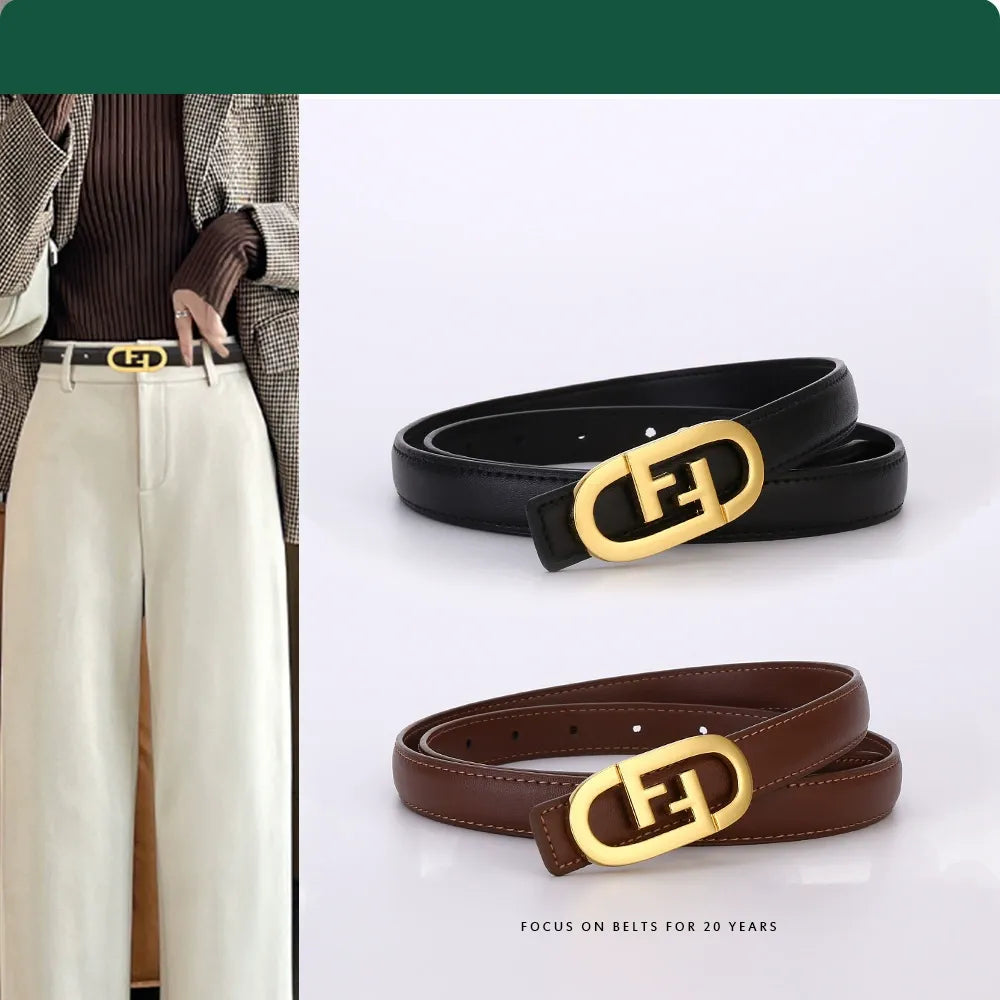 F-shaped buckle Belt-Brown(Pre-book) - KALONBD.COM