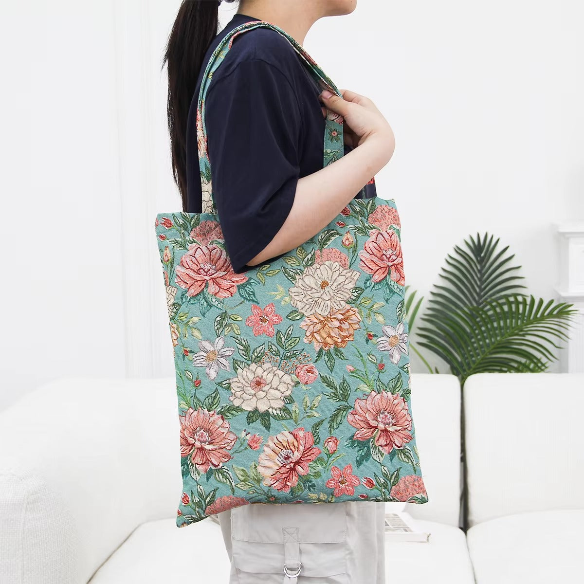 Kalonbd flowers art handbag
