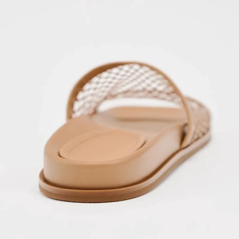 Kalonbd Glossy Rhinestone Mesh Slip-on Flat Shoe(Pre-book) - KALONBD.COM