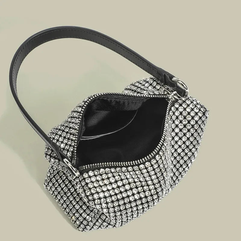 Kalonbd Rhinestone shoulder bag- Silver(Pre-book) - KALONBD.COM