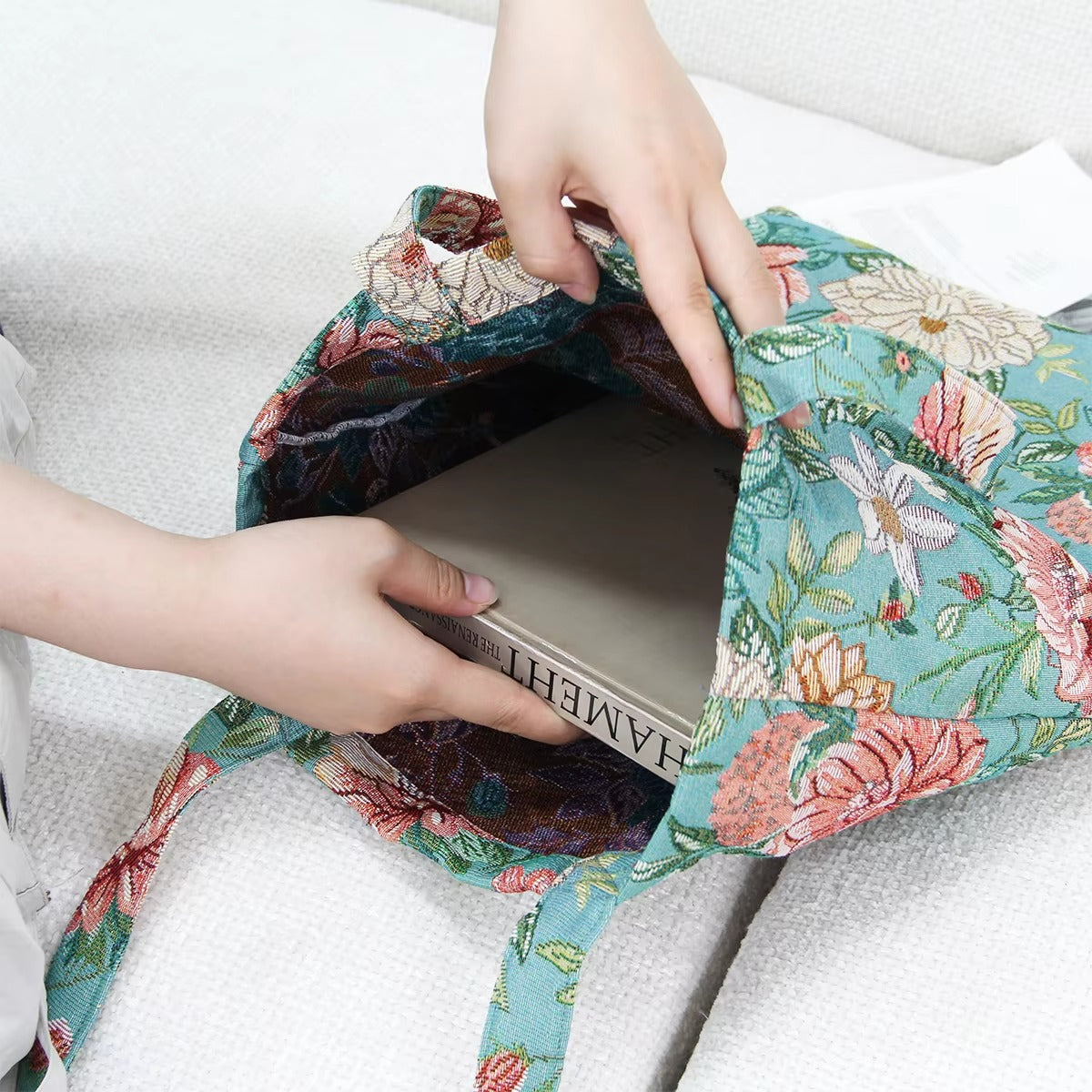 Kalonbd flowers art handbag