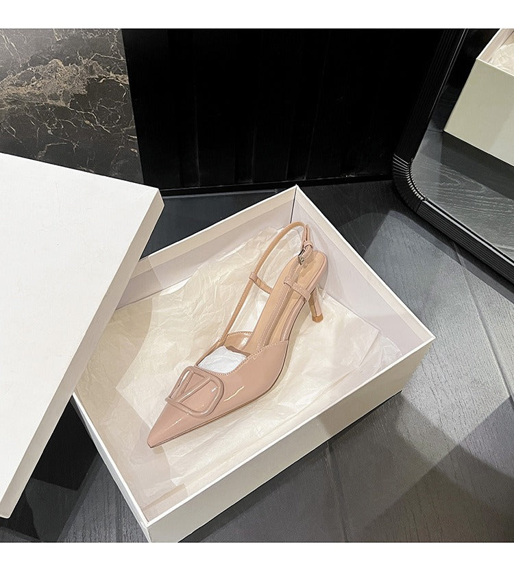 KalonBd pointed Kanglida V-brand heels-Nude color(Pre-book)