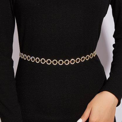 rhinestone waist chain belt