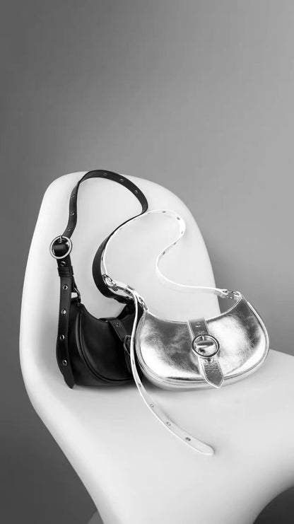 Designer silver saddle bag