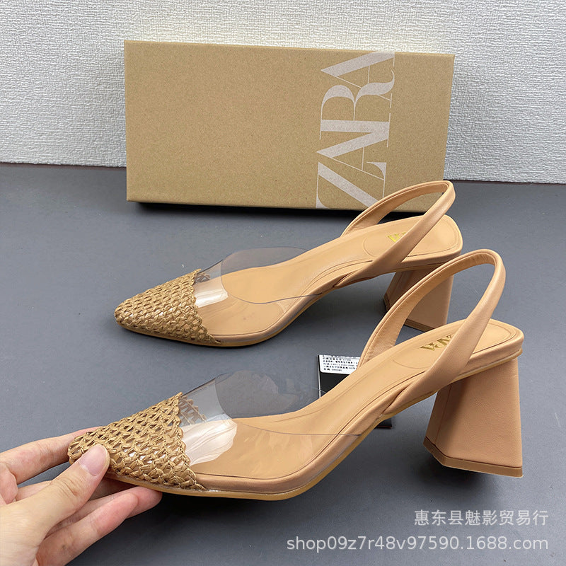 shallow thick heel mule shoes