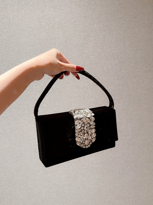 Luxurious velvet party handbag
