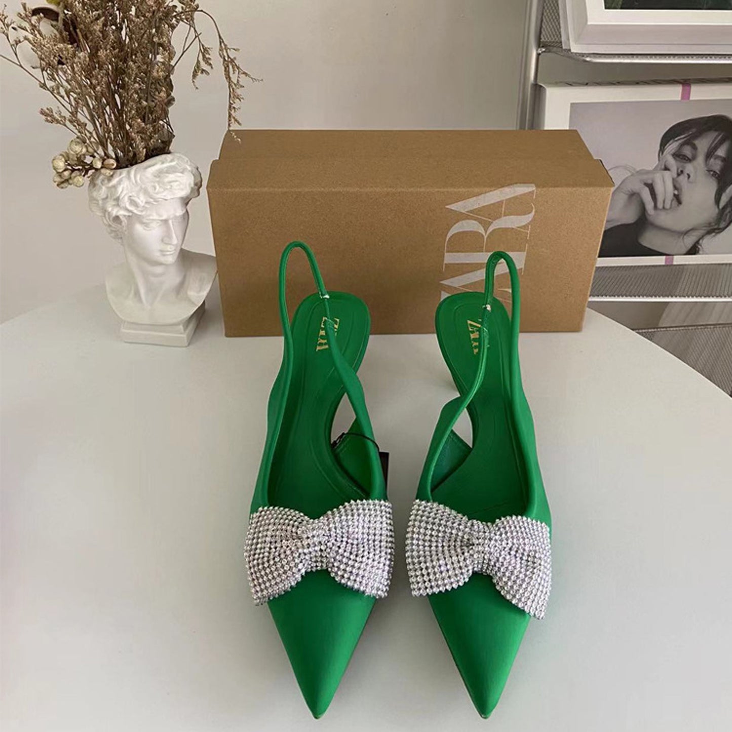 New ZA pointed stiletto toe- Green||40