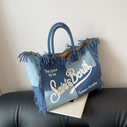 European Denim Print Tote Bag (Pre-book) - KALONBD.COM