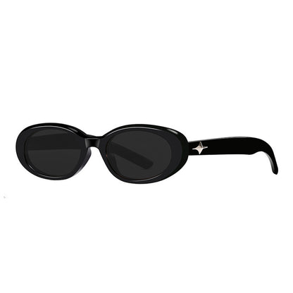 retro highend women sunglass Black