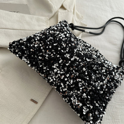 silver sequined outing bag