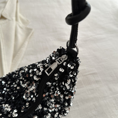 silver sequined outing bag