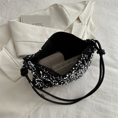 silver sequined outing bag