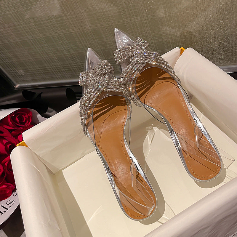 transparent exclusive mule heel