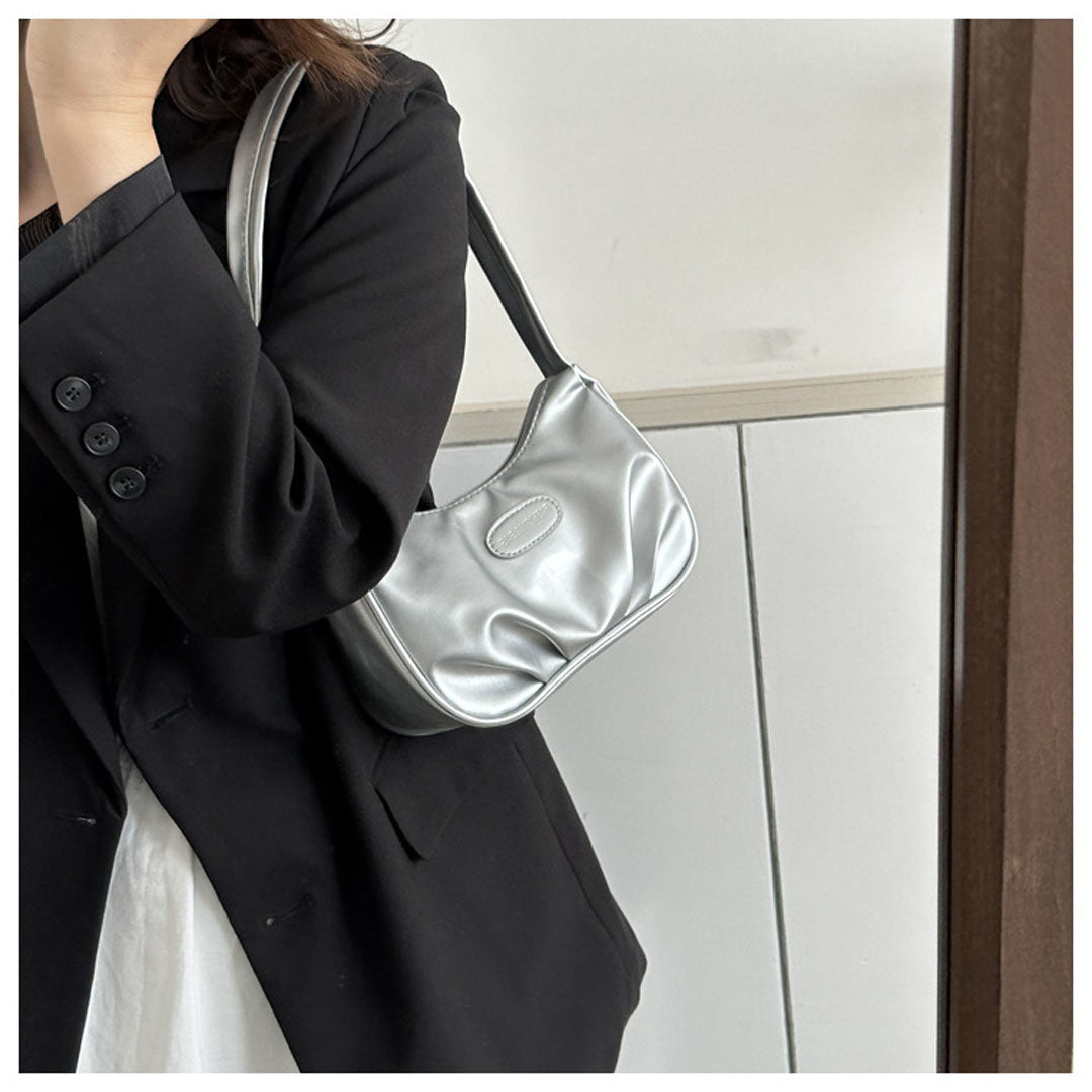 trending silver pleated armpit bag - KALONBD.COM