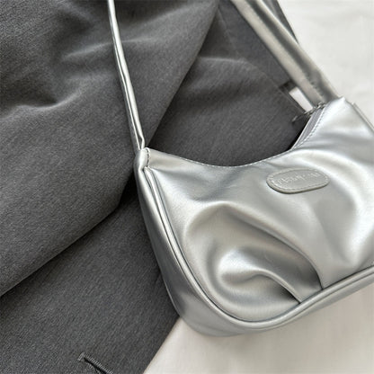 trending silver pleated armpit bag