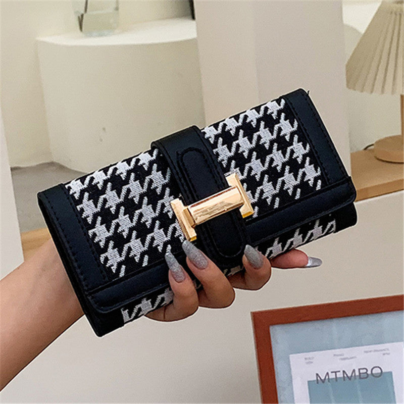 Houndstooth print wallet(Pre-Book)