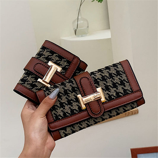 Houndstooth print wallet(Pre-Book)