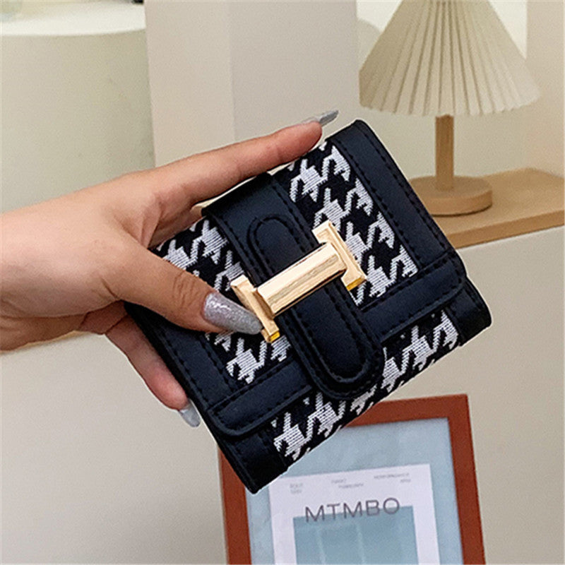 Houndstooth print wallet(Pre-Book)