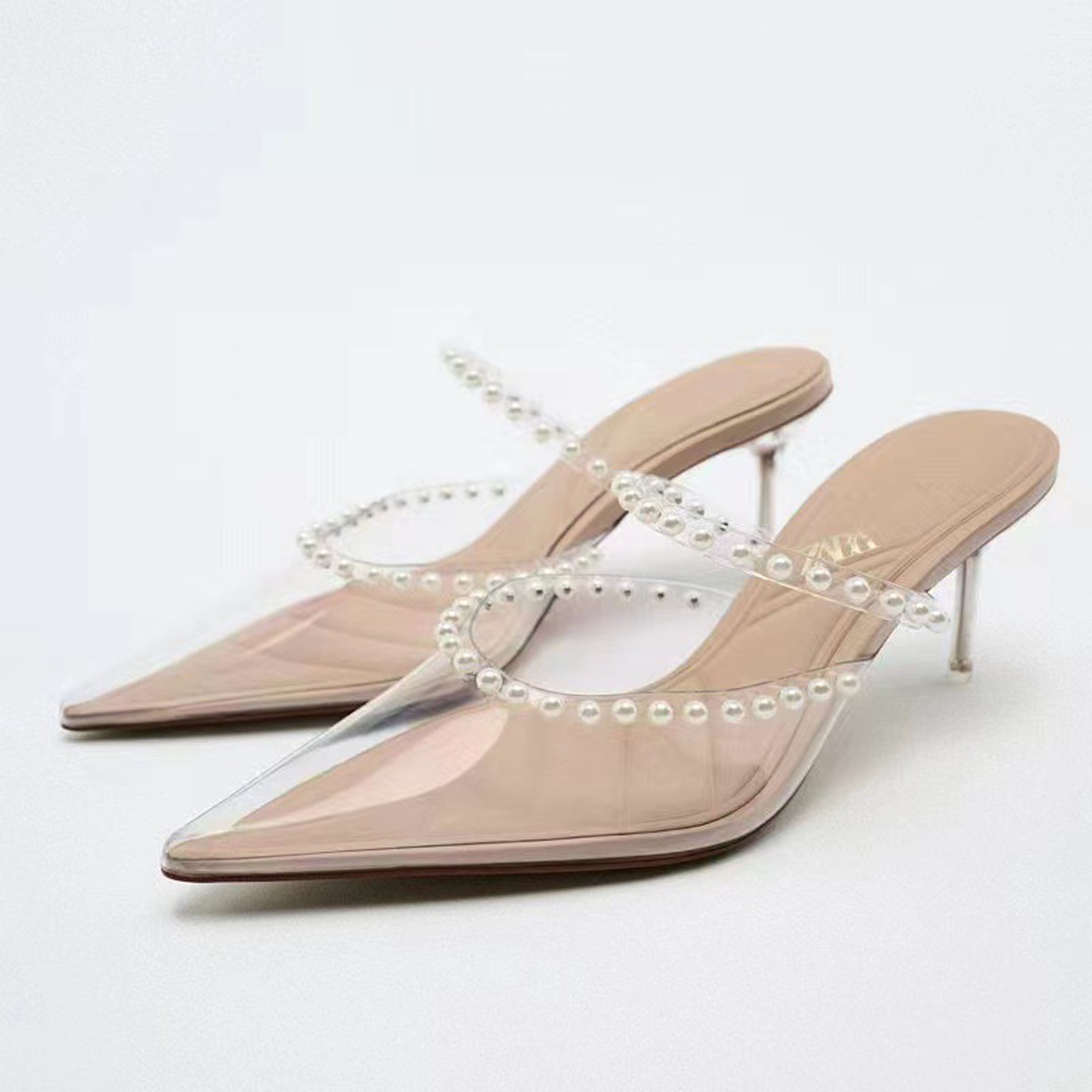 ZA 2025 transparent pearl heel (39, 41) - KALONBD.COM