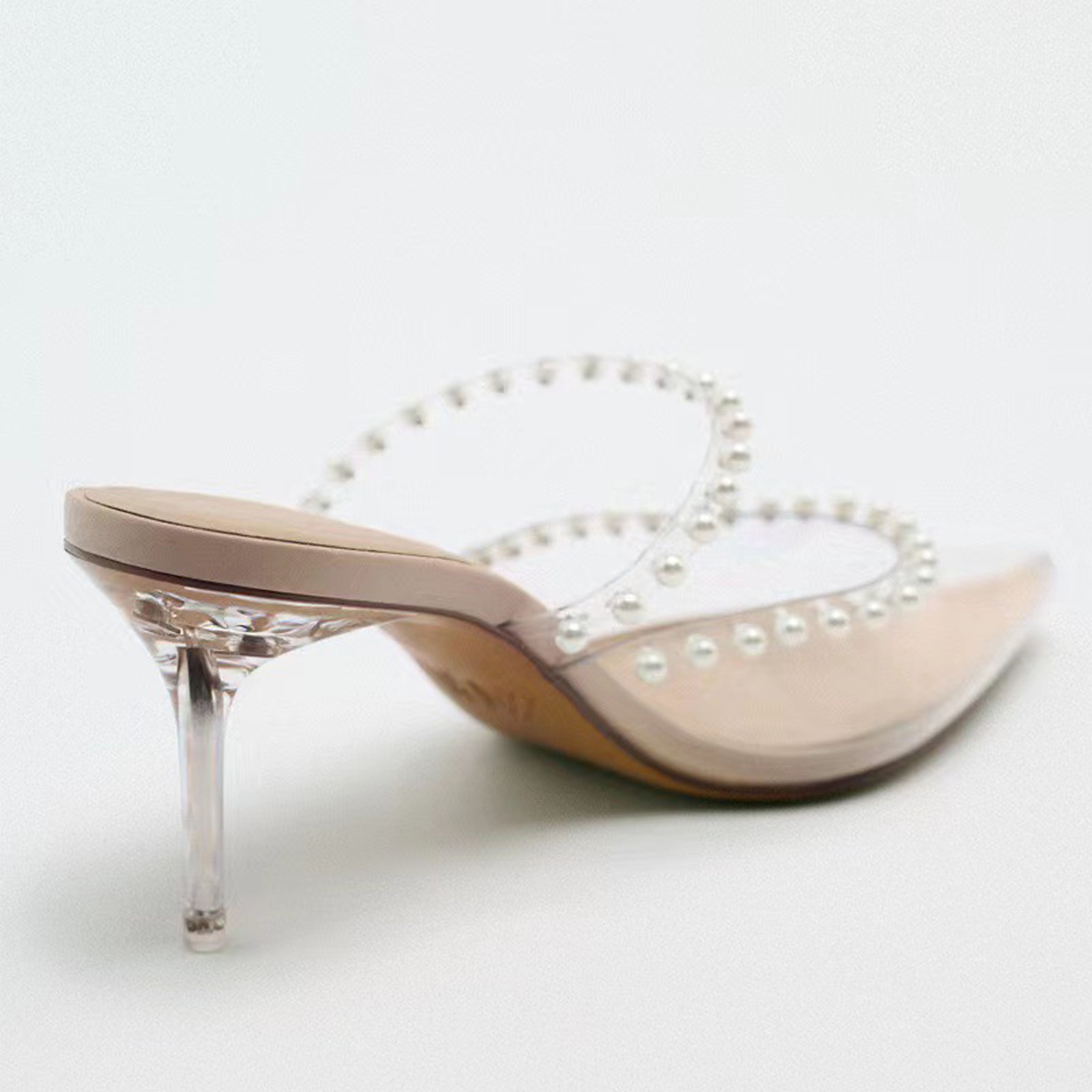 ZA 2025 transparent pearl heel (39, 41) - KALONBD.COM