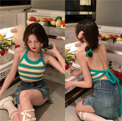 2022 summer halter strap knitted vest - KALON