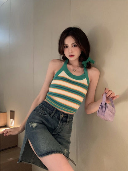 2022 summer halter strap knitted vest - KALON