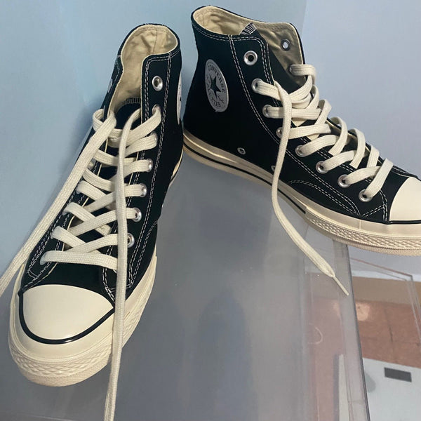Vintage High-Top Canvas Shoes – Black