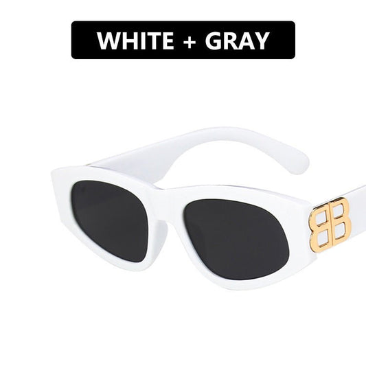 American triangle cat's eye sunglasses-white - KALON