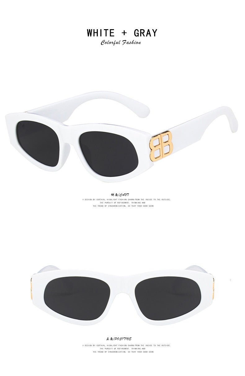 American triangle cat's eye sunglasses-white - KALON