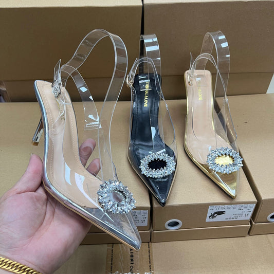 premium transparent heel-Silver